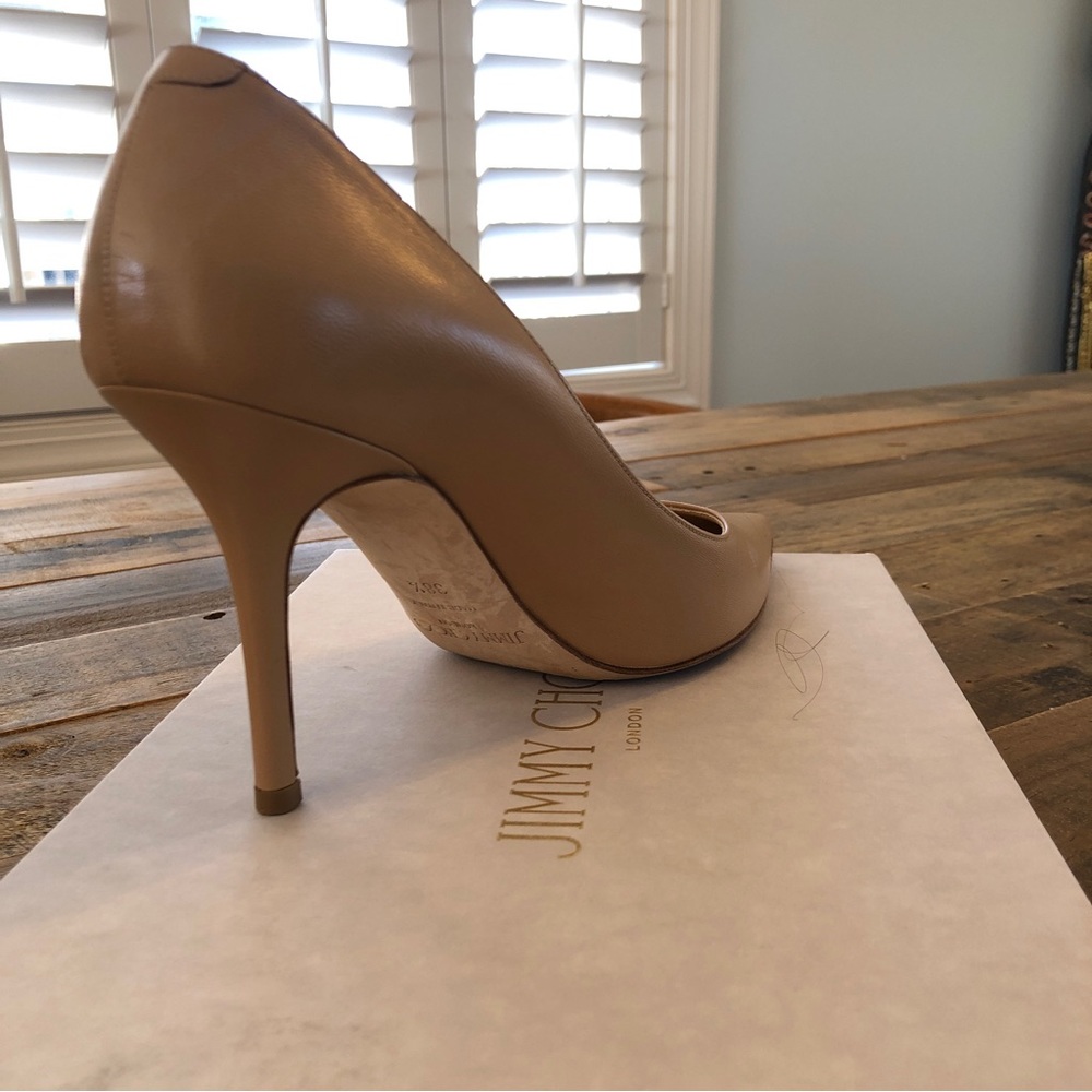 Jimmy Choo Agnes 3.5” nude color pumps worn one time- beautiful - Picture 11 of 13